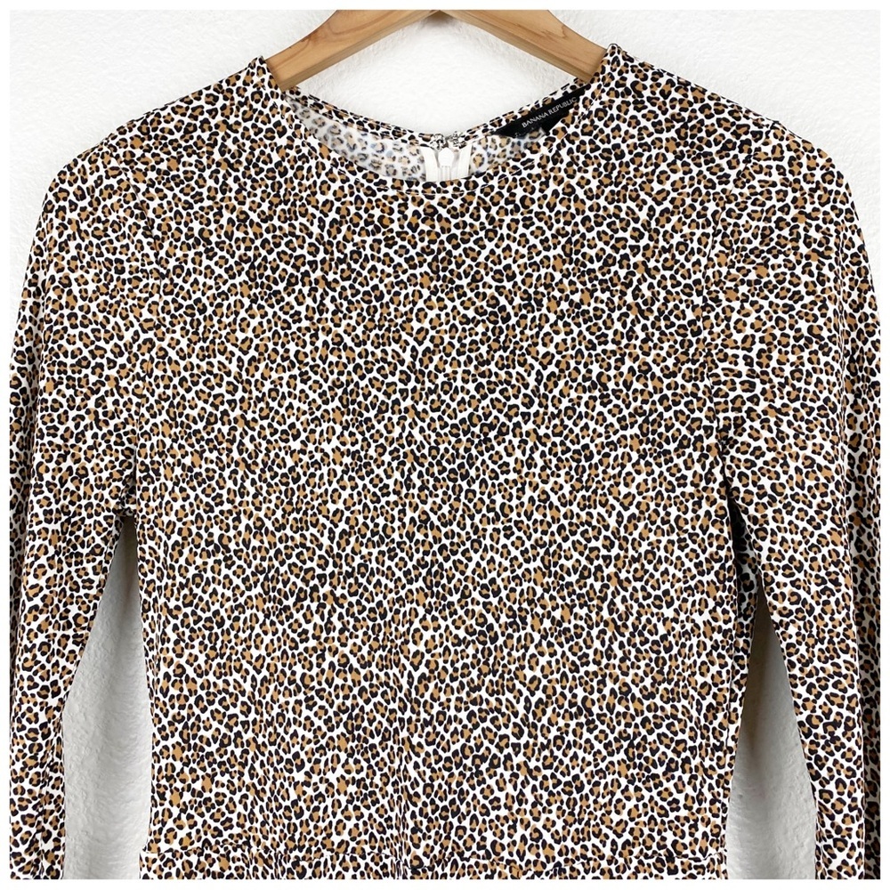 Banana Republic Fit and Flare Leopard Print Long Sleeve Midi Dress‎ Size XS - Picture 7 of 12